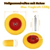 SWANEW Schubkarrenrad mit Achse Räder Vollgummi Ersatzrad Produktbild-Vorschau 2