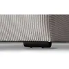 A close-up view of the bottom of a sofa, showing the fabric texture and a black leg. Produktbild-Vorschau
