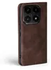 A close-up side view of a dark brown flip-style phone case for a Xiaomi 15T. Produktbild-Vorschau