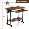 COSTWAY Schreibtisch mit Rollen, Tastaturablage, Produktbild-Vorschau 9