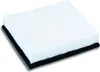 A white pleated air filter with a black rubber seal on a white background. Produktbild-Vorschau