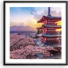 Gerahmtes Poster - Schwarzer Rahmen - Fuji Choreito Pagode Produktbild-Vorschau 1
