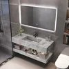 Wandhängendes Badmöbel-Set mit Sinterstein-Waschbecken, Produktbild-Vorschau 1