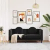 vidaXL Sofa mit Kissen 2-Sitzer Schwarz Samt Produktbild-Vorschau 3