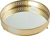Spiegeltablett Serviertablett Deko Tablett Rund Nikita Gold Produktbild-Vorschau 2