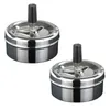 2er Set Drehaschenbecher Edelstahl Aschenbecher Produktbild-Vorschau 1