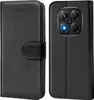 A black flip case for a smartphone, shown from the front and back. Anteprima dell’immagine prodotto