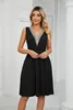 ASKSA Damen Kleider Sommer Ärmelloses V-Ausschnitt Kleid Produktbild-Vorschau 3