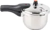 A stainless steel pressure cooker is shown against a white background. Produktbild-Vorschau