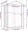 vidaXL Capanno per attrezzi Grigio 126x97,5x177 cm Acciaio Anteprima dell’immagine prodotto 7