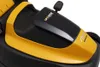 A close-up view of the top section of a yellow and black lawnmower. Produktbild-Vorschau