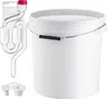 A white plastic bucket with a handle and a clear fermentation lock with a red cap are shown against a white background. Anteprima dell’immagine prodotto