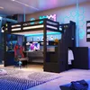 Flieks Etagenbett 90x200cm mit Led, Hochbett mit Produktbild-Vorschau 1