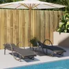 The Living Store Sonnenliegen 2 Stk. mit Auflagen Grau Poly Produktbild-Vorschau 2