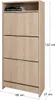 A tall, narrow shoe cabinet with three flip-down doors and a shelf at the top. Náhľad obrázku produktu
