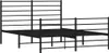 A black metal bed frame with a headboard and footboard. Podgląd zdjęcia produktu