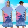 Badeponcho Bademantel mit Sonnenausgang Muster Damen Herren Produktbild-Vorschau 2