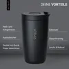 Thermobecher Edelstahl 350ml Deckel Kaffee Becher isoliert Produktbild-Vorschau 2