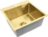 A top-down angled view of a gold sink with a gray exterior, isolated on a white background. Podgląd zdjęcia produktu