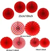 ZERODECO Papier Pompoms Girlande Rot Party Deko 41 Stück Produktbild-Vorschau 5