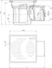 Technical drawing of a drainage system with dimensions. Náhled obrázku produktu