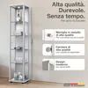 K-Möbel Vetrina in vetro in alluminio / argento (176x37x33 Anteprima dell’immagine prodotto 2