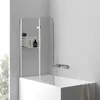 Pevná sprchová zástěna 100x140 cm, skládací panel pro vanu, Náhled obrázku produktu 10