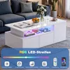 OYAJIA Couchtisch Wohnzimmertisch Hochglanz Design mit LED Produktbild-Vorschau 2