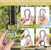 Instructions on how to use a screw-locking carabiner for a hammock or swing. Produktbild-Vorschau