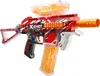 A toy gel blaster gun with pellets loaded in the magazine and hopper. Voir les images du produit