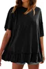 Locker sitzendes Damen-T-Shirt mit Rüschen – Produktbild-Vorschau 1