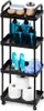 Scaffale su ruote nero 4 livelli 30x21x86 cm Anteprima dell’immagine prodotto 1