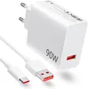 A white USB-C charger and cable are shown against a white background. Produktbild-Vorschau