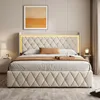Letto imbottito INONEFT, modello boxspring, 140x200 cm, con Anteprima dell’immagine prodotto 3
