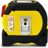 A close-up, side view of a yellow and black laser distance measurer. Produktbild-Vorschau
