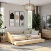 Homestyle4u Tagesbett Ausziehbett 90x200 cm Natur Holzbett Produktbild-Vorschau 2