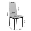 A white chair with dimensions indicated by measurement lines and text. Produktbild-Vorschau