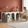 180 cm Hundekäfig Möbel für 2 Hunde, Hundebox Kissen, Weiß Produktbild-Vorschau 4
