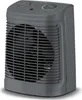 A gray portable electric heater with a fan. Voir les images du produit