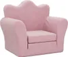 vidaXL Divano letto per bambini rosa morbido peluche Anteprima dell’immagine prodotto 1