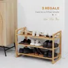 HOMCOM Schuhregal mit 3 Ebenen, Schuhständer, Schuhablage Produktbild-Vorschau 4