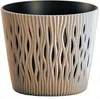 A beige plant pot with a decorative, wavy pattern. Anteprima dell’immagine prodotto
