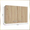 A product shot of a kitchen cabinet with dimensions indicated. Voir les images du produit