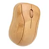 A top-down view of a wooden computer mouse on a white background. Produktbild-Vorschau