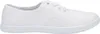 A side view of a white canvas sneaker. Voir les images du produit