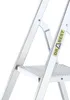 A close-up view of a section of a silver aluminum step ladder. Anteprima dell’immagine prodotto
