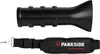 A black turbine blower nozzle and a black shoulder strap with the Parkside Performance logo are shown against a white background. Produktbild-Vorschau