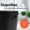 BigDean 3 Stück Wäschekorb 59x39x26 cm Rattan Design – Produktbild-Vorschau 5