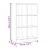 The Living Store Bücherregal Weiß 70x33x110 cm Massivholz Produktbild-Vorschau 9