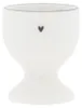 Eierbecher Heart weiß mit schwarzem Herz H. 6cm D. 5cm Produktbild-Vorschau 1